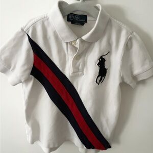 Polo by Ralph Lauren Kids size 2T White Polo with Red and Navy Stripes